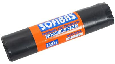 SOFIBAS 3 Rollos de Bolsas de Basura 120L (30 Unidades) | Muy Resistentes | Ideal para Uso Jardín, Hostelería, desperdicios | Bolsas de Plástico | Económicas