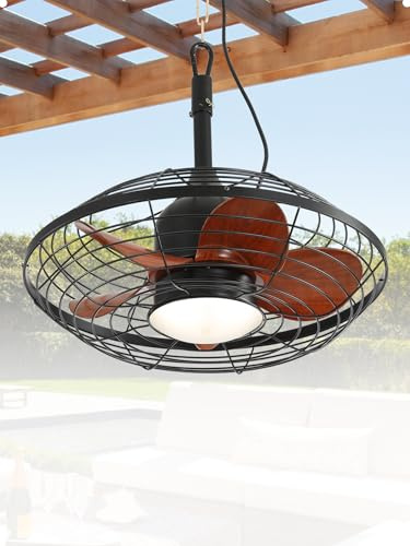 Sofucor Ventilateur Plafond avec Lumiere 51cm, Telecommande, Silencieux DC Réversibles, Minuterie, 6 Vitesses, LED Lampe Ventilateur Plafond IP65 Imperméable pour Extérieur Salons