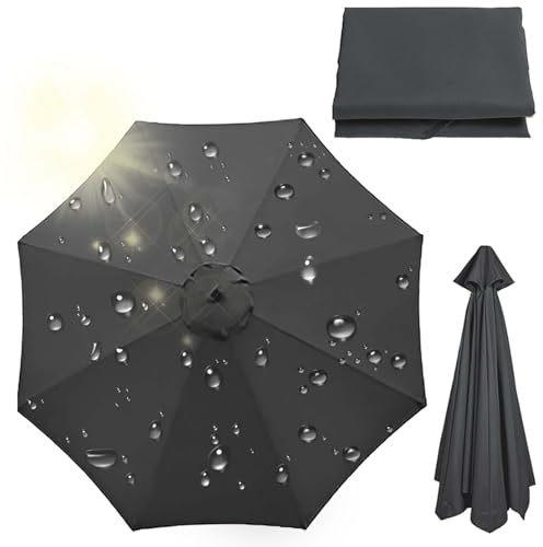 XEISYO Auvent De Remplacement pour Parasol 4m-8 Baleines, Housse Parasol Imperméable Protection UV, Pour Cour, Jardin, Plage