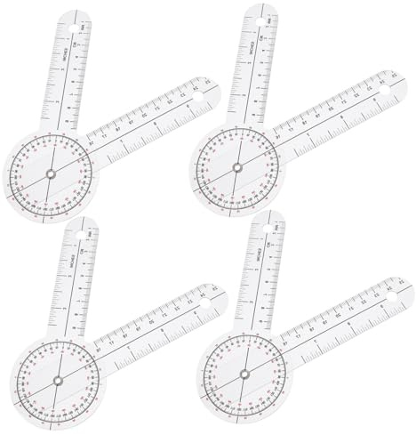 IMIKEYA Righello Angolare Circolare Portatile e Misurazioni Precise Goniometro Ortopedico in Pvc Trasparente per Uso Fisioterapico Professionisti Medici