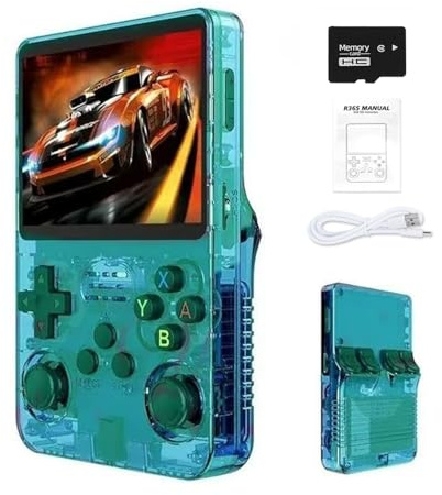 R36S Console de jeu portable rétro, plus de 21 000 jeux HD, mini console vidéo rétro, écran IPS de 3,5, console de jeu vidéo d'arcade portable, cadeau pour adultes (vert)