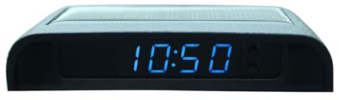 Reloj digital solar para coche, con luz solar, reloj digital portátil, con adhesivo, funciona con pilas y energía solar, electrónica para coche