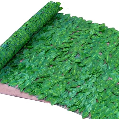 Siepi Artificiali Schermo for la privacy del balcone Foglie finte di edera Recinzione Siepe artificiale Rotolo recinzione Decorazione da parete verde Foglia vite finta for giardino esterno(Type B)