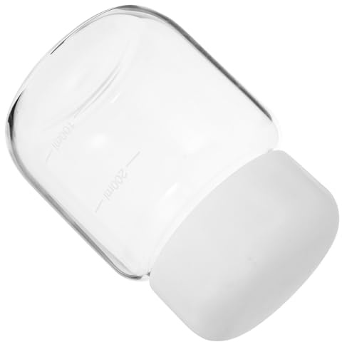 SHINEOFI Botella Agua Vidrio de Borosilicato 300ml, Transparente y Ligera, para Agua o Zumo, Uso Diario y Fácil de Limpiar