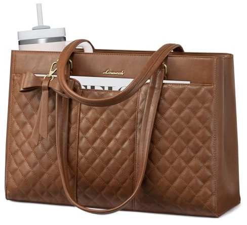 LOVEVOOK Handtasche Damen Groß, Laptoptasche Arbeitstasche Shopper Tasche, PU Leder Lehrertasche Aktentasche Schultasche, Laptop Taschen Tote Bag Women für Arbeit Business Büro Uni Schule