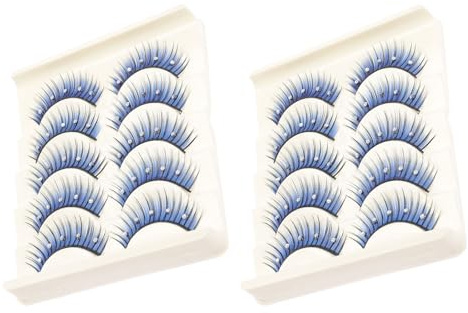Toyvian 10pairs Glitter False Eyelashes Rhinestone Sparkling Makeup Eyelashes for Stage Performance Model Latin Dance