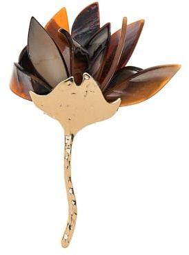 Baesics Brosche Damen Magnolie - Ansteckblume aus Acetat Anstecknadel | Aus pflanzenbasiertem Celluloseacetat, marmoriert und federleicht, handbemalt. Für Kleid, Mantel, Hochzeit und als Geschenk