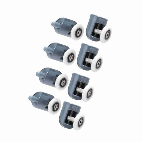 FTVOGUE Shower Door Rollers 8pcs Set, Quiet Smooth Replacement Sliding Rollers for Steam Cabin Quadrant Unit 304 Stainless Steel POM 25x5mm 10mm to 12mm Glass Hole Single Wheel