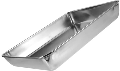 ABOOFAN Bañera de Acero Inoxidable, Diseño Profundo, Plata | Bordes Lisos y Uso Seguro, para Jaula de Aves, Apta para Aves y Mascotas Pequeñas