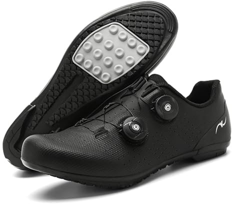 JiuQing Cykelskor för män och kvinnor låsfria platta racercykelskor halkfria gummisula lätta för MTB-cyklar sneakers