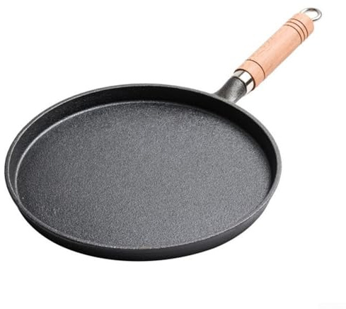 Padella in ghisa antiaderente resistente per crepe e pancake, perfetta per cottura a induzione, a gas e elettrica