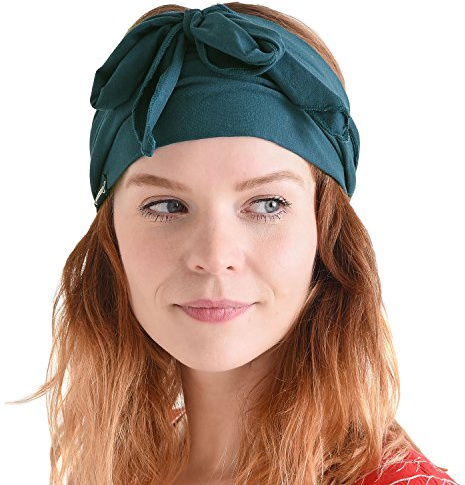 CHARM Bandeau Cheveux Femme en Viscose, Bleu Vert