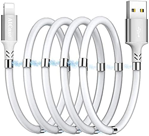 AICase Magnetisches Ladekabel,(2M) Superorganisiertes Laden Magnetisches Absorptions-Nanodatenkabel für Telefon 11/ XS/XS Max/XR/X/8/8 Plus/7/7 Plus/6s/6s Plus/6/6 Plus/SE/5s / 5c/5/Pad/Pod