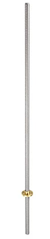 Rebower Voller Schraubengewinde Stab 304 Edelstahl Stab Stange Bolzen(mit Kupfer Mutter) [für Aufhänger und Klemmen und U-Bolzen] - 400mm T8 Abstand 2mm Leitung/Silber