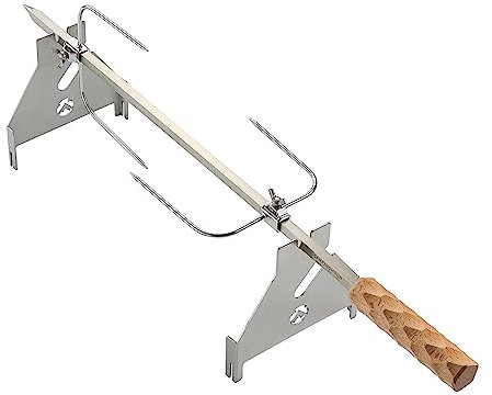 CAMPINGMOON Handbewegung Rotisserie Grill mit Holzgriff MK-60