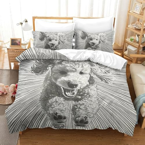 3D Perro VIP - Funda De Edredón con Fundas De Almohada De 3 Piezas, Juego De Cama con Cremallera De De Microfibra, para Adultos Y Niños,King（220x240cm）