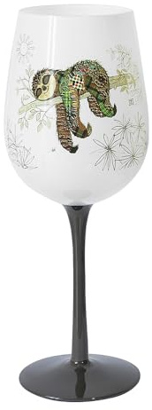 Lesser & Pavey Bug Art Simon Sloth Wine Glass for Home, Kitchen, Restaurant & Parties | Lovely Wine Glassware for Drinks | Lovely Gift for Women, Men, Wedding & Christmas