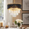 Lustre à suspension en cristal noir et or - Petit lustre moderne en cristal, idéal pour les entrées, les couloirs, les balcons, les porches, les restaurants et les zones d'ouverture de porte, Φ40cm