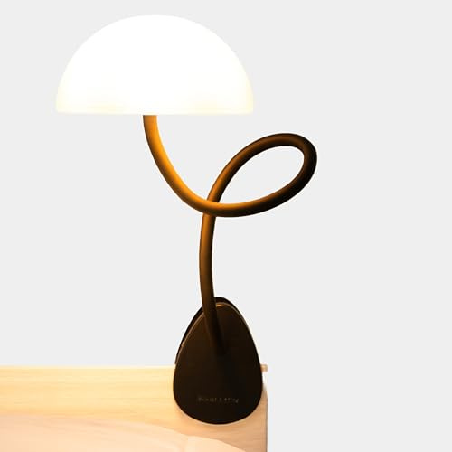 Smallish Shroommate Lampe de Chevet À Pince, Lampe de Lecture Lit Pour la Chambre D'enfant, Lumiere de Bureau, Tête de Lit, LED Multicolore Changeante Avec Adaptateur (Noir)
