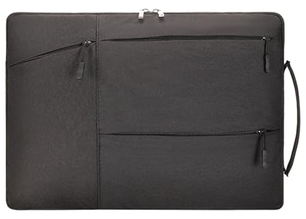 Funda protectora a prueba de salpicaduras para laptop de 13.3, 14.1, 15.4 y 15.6 pulgadas, ultrafina, a prueba de golpes, Black, One Size