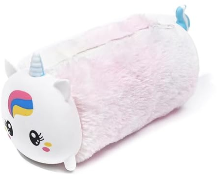 BSITSSS Federmäppchen Einhorn, Regenbogenverlauf Plüsch Mäppchen mit Reißverschluss, Super Weiches Flauschig Einhorn Federtasche für Aufbewahrung von Stiften & Kosmetik Schulbedarf