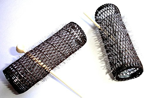 2 Pack HAIR STYLING BRUSH ROLLERS & PINS Hair Curlers 7/8 x 3 Bristles (12 Rollers)