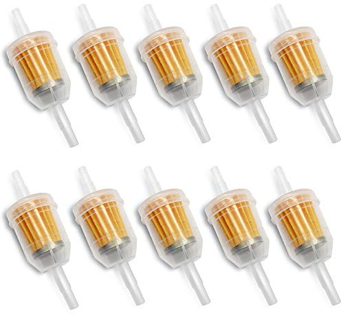 JUN-H 10 stycken bränslefilter passar 6 mm 8 mm rör bensinfilter lämpligt för åktgräsklippare, grästraktormotorer, bensinfilter för motorcykel, skoter