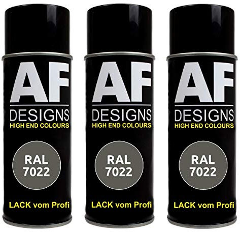 Alex Flittner Designs 3X Ral Pintura en Espray Pintura Coche Laca Colorida Lata de Aerosol RAL7022 Umbr Agrau Seda Mate