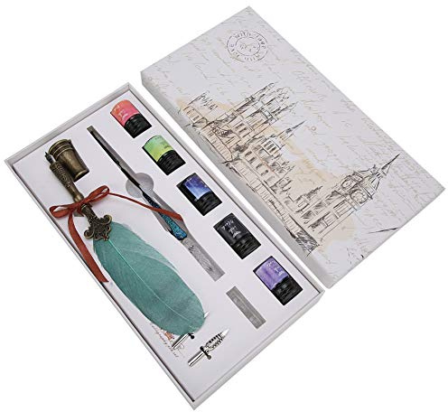 Vintage Feder Feder Stift Glas Dip Stift Kalligraph Stift Set Quill Feder Dip Schreiben Feder Feder Kristall Signatur Dip Stift Zeichen Stift