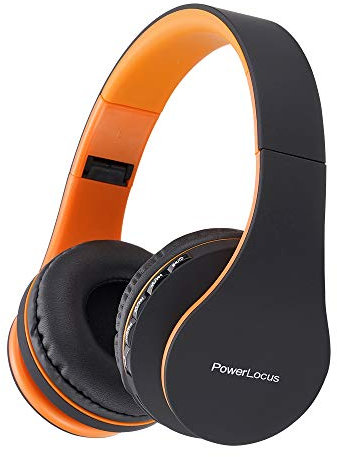 PowerLocus Bluetooth Headphones Over Ear, Foldable Wireless Headphones, Hi-Fi Stereo Headphone with Deep Bass, Micro SD/TF, FM Radio & Wired mode, Built-in Microphones, Soft Earmuffs for Phone/PC