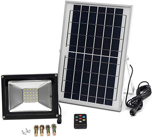 ISOLEI Luz de jardín Solar LED, Reflector Solar súper Brillante con sincronización Inteligente y atenuación Luz de jardín Solar Impermeable al Aire Libre para Estanque de Garaje