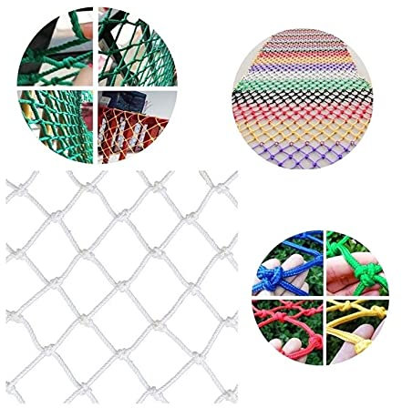 HAPPLiGNLY Weißes Schutznetz, Seilnetz, Baby-Außen-Nylon, weißes dekoratives Seilnetz, Innen- und Außendekoration, Seilnetz, Hochbett für Kinder, Hochbett, Balkon, Anti-Fall-Netz (Size : 3 * 7m