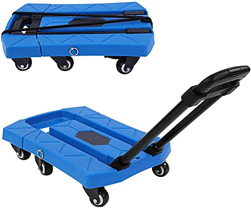 Carrello pieghevole, portata 400 kg Carrello portabagagli portatile a 6 ruote con maniglia regolabile per magazzino e fabbrica