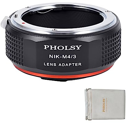 PHOLSY Adaptador Montura Manual para Objetivos Nikon F y Cámara M4/3 | Compatible con Objetivos Nikon F y Cuerpo de Cámara Micro Four Thirds, Nikon F a M4/3, AI a M4/3, F a MFT