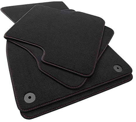 tuning-art 5J-346 Luxus Fußmatten passend für Skoda Superb 4 Limo Combi 2024-, Naht:Rot