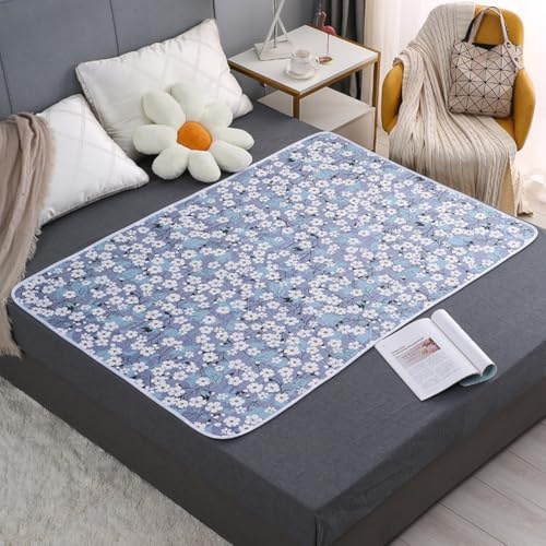 Hearda Empapadores Cama Adultos Lavables, Protector Colchón Absorbentes Reutilizables Empapadores Impermeable Salvacamas Transpirable para Incontinencia Niños Adultos Mayores (Azul,180x200cm)