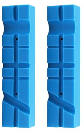 F Fityle Lot de 2 coussinets de mâchoires d'étau texturés à rainures multiples, protections en caoutchouc, pour serrage de golf, 4.5 Pouces