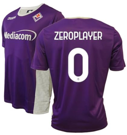 ZeroPlayer Maglia Replica Ufficiale Fiorentina Personalizzabile con Nome e Numero a Scelta, Modello Home Stagione 2025/2026, Viola, Bianco, Adulto, Ragazzo, Bambino