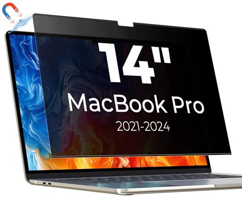Panclincy Magnetic Privacy Screen Protector Compatible with MacBook Pro 14 Inch (2021-2026, M1, M2, M3, M4, M5), Removable Matte Anti Blue Light & Glare Protector Private Security Filter for 14.2 inch