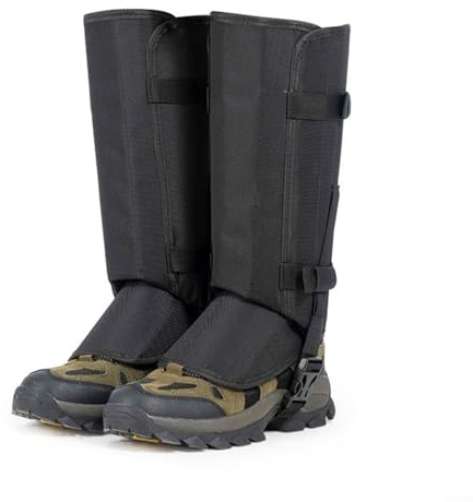 Polainas de senderismo impermeables 500D Oxford protectores de piernas correas elásticas ajustables nieve arena lluvia protección unisex al aire libre senderismo montañismo caza camping tamaños M L