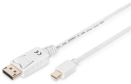 DIGITUS Câble adaptateur DisplayPort - mini DP vers DP - UHD 4K/60Hz - 2m - Verrouillage - Displayport 1.1a - Compatible avec MacBook, Mac, PC