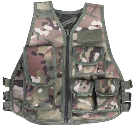 Kinder Taktische Weste Kinder Tarnweste Nylon Armee Militärweste für Kinder Spiele Training
