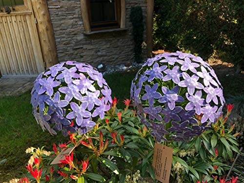 EX Garten/Blumen Allium Blütenkugel Purple Terrasse Deko Art Ferro Handarbeit (Blütenkugel groß : 20 x 20 x 116,2 cm)