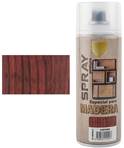 H HANSEL HOME Barniz Spray Especial para Madera - Acabado Madera Castaño 400ml