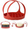 1 Piece of Silicone Steamer Sling, Portable Non-Stick Steamer Sling, Anti-scalding Baking pan Lifting Steamer Rack, Pressure Cooker Silicone Sling, Essential Kitchen Accessories (red)