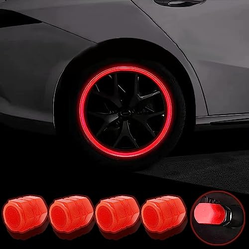 8 Stück Staubkappen für Autoreifen, fluoreszierende Reifenventilkappen, modisch, leuchtend, universal, für Auto, Fahrrad, Staubkappen für Auto, Motorrad, SUV, und Fahrräder, leuchten im Dunkeln