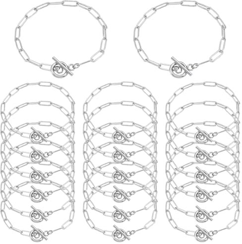 SOFPLATE 1 Scatola 12 Pezzi Catene per Braccialetti Fai Da Te Bracciale A Catena In Acciaio Inossidabile con Graffetta con chis usure A Ginocchiera OT Risultati di Catene A Maglie Testurizzate per Cre