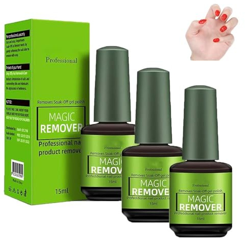 Anchovy Magic Remover Gel Polish, 2024 Upgraded Magic Nail Polish Remover, Gel Polish Remover for Nails, Soak-Off Quick,Professional Nail Polish Remover for Natural, Gel Nails (3PC)