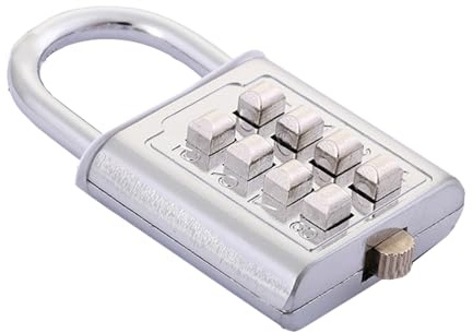 Lucchetto a combinazione per armadietti – combinazione di tasti – Lucchetto di sicurezza 8/10 cifre | Pratico lucchetto di sicurezza con codice digitale per esterni