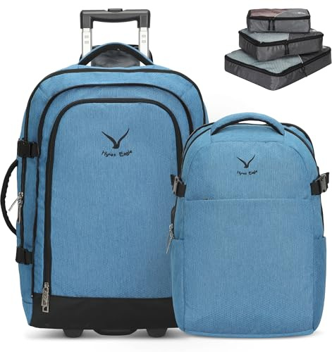 Hynes Eagle Sac à Dos à roulettes 2 en 1 Convertible, Sac à Dos de Voyage 63L, Bagages de Cabine à roulettes 43L avec Sac à Dos Détachable 20L et Cubes d'emballage